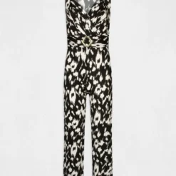 Combinaison Cintrée Imprimé Abstrait Noir Femme 8 Combinaison Cintrée Imprimé Abstrait Noir Femme -Morgandetoi Boutique combinaison cintree imprime abstrait noir femme vue3 32536300945650100