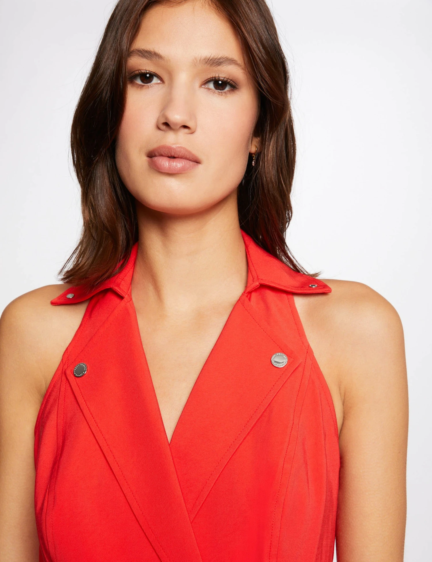 Combinaison Droite Ceinturée Rouge Femme 5 Combinaison Droite Ceinturée Rouge Femme – Image 5