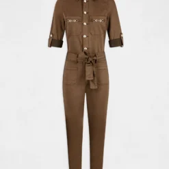 Combinaison Droite Ceinturée Vert Kaki Femme -Morgandetoi Boutique combinaison droite ceinturee vert kaki femme vue3 32536300931360715
