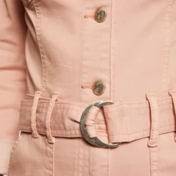 Combinaison Droite Ceinturée Vieux Rose Femme -Morgandetoi Boutique combinaison droite ceinturee vieux rose femme vue4 32536300930060507