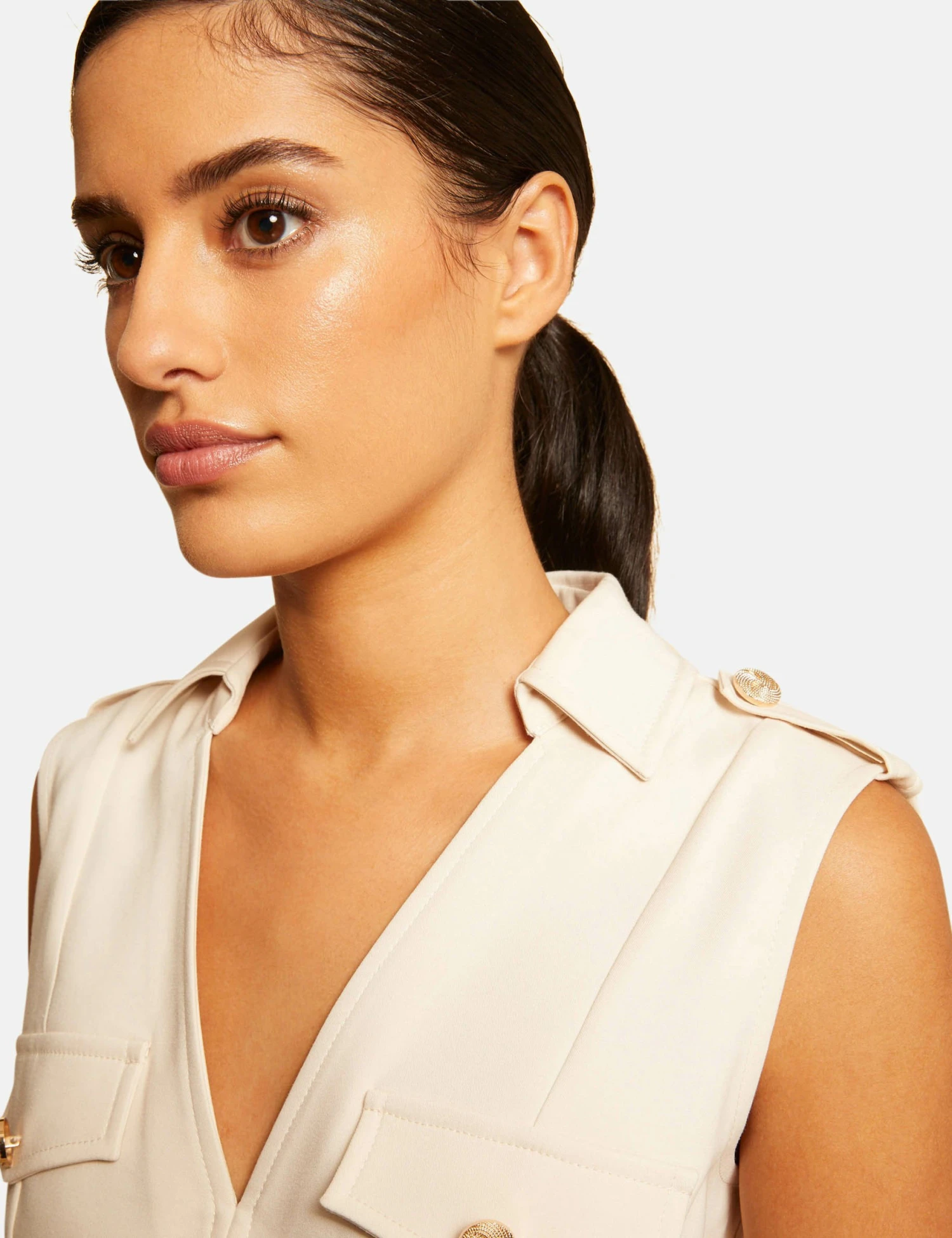 Combinaison Droite Sans Manches Ivoire Femme 6 Combinaison Droite Sans Manches Ivoire Femme – Image 6