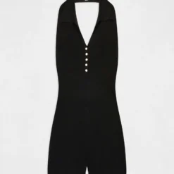 Combinaison En Tricot Ajustée Dos Ouvert Noir Femme -Morgandetoi Boutique combinaison en tricot ajustee dos ouvert noir femme vue3 32536300949010100