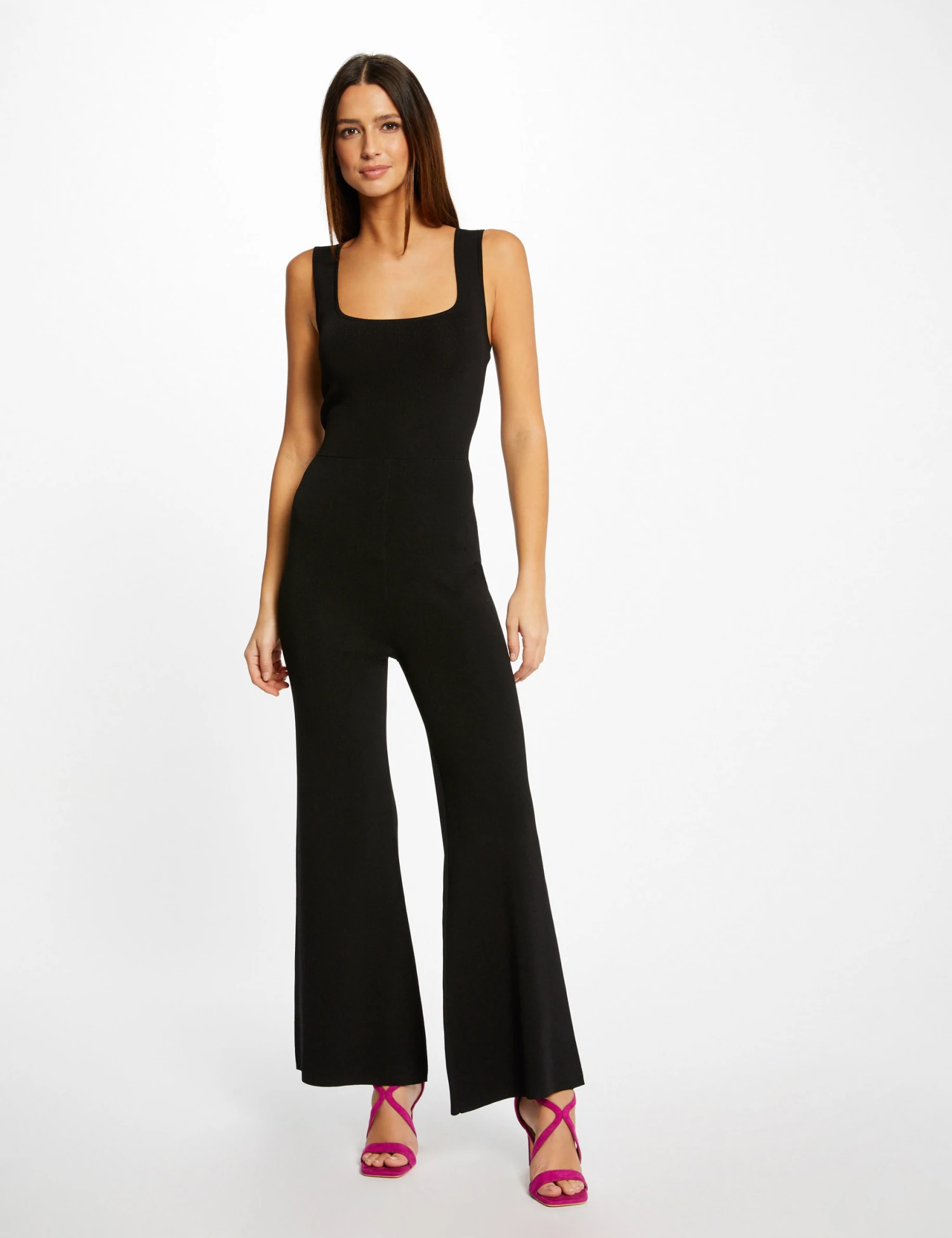 Combinaison En Tricot Large à Bretelles Noir Femme 1 Combinaison En Tricot Large à Bretelles Noir Femme