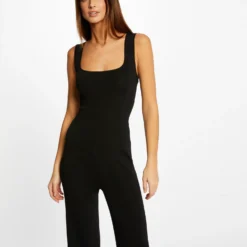 Combinaison En Tricot Large à Bretelles Noir Femme 7 Combinaison En Tricot Large à Bretelles Noir Femme -Morgandetoi Boutique combinaison en tricot large a bretelles noir femme vue5 32536300945250100