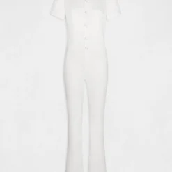 Combinaison Flare Boutonnée Ecru Femme -Morgandetoi Boutique combinaison flare boutonnee ecru femme vue3 32536300897200201