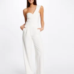 Combinaison Jambe Large Asymétrique Ecru Femme -Morgandetoi Boutique combinaison jambe large asymetrique ecru femme vue5 32536300947260201