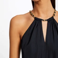 Combinaison Jambes Larges Fluides Marine Femme -Morgandetoi Boutique combinaison jambes larges fluides marine femme vue4 32536300942410301