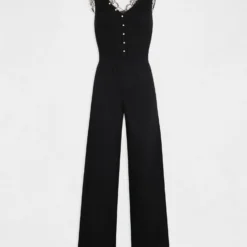 Combinaison Large En Tricot Noir Femme -Morgandetoi Boutique combinaison large en tricot noir femme vue3 32536300928230100