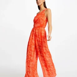 Combinaison Large Imprimé Léopard Caramel Femme