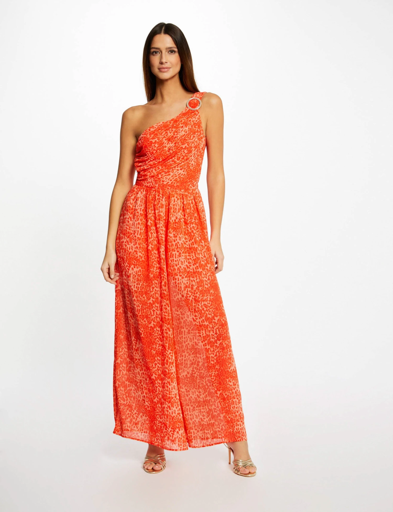 Combinaison Large Imprimé Léopard Caramel Femme 4 Combinaison Large Imprimé Léopard Caramel Femme – Image 4