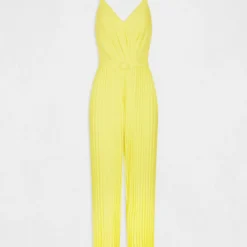 Combinaison Large Plissée Avec Dos Nu Jaune Femme 8 Combinaison Large Plissée Avec Dos Nu Jaune Femme -Morgandetoi Boutique combinaison large plissee avec dos nu jaune femme vue3 32536300938530400