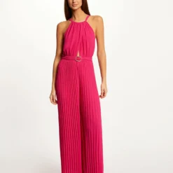 Combinaison Large Plissée Rose Fonce Femme