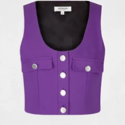 Crop Top Boutonné Sans Manches Violet Fonce Femme 8 Crop Top Boutonné Sans Manches Violet Fonce Femme -Morgandetoi Boutique crop top boutonne sans manches violet fonce femme vue3 32536300939380311