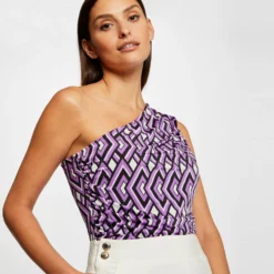 Débardeur Asymétrique Imprimé Multico Femme