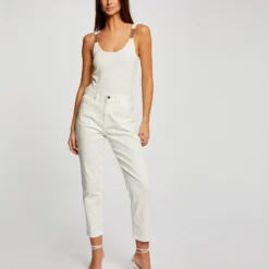 Débardeur Avec Bretelles à Ornements Ecru Femme -Morgandetoi Boutique debardeur avec bretelles a ornements ecru femme vue5 32536300938470201