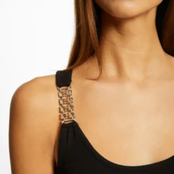 Débardeur Avec Bretelles à Ornements Noir Femme -Morgandetoi Boutique debardeur avec bretelles a ornements noir femme vue4 32536300938470100