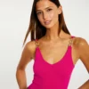 Débardeur Avec Bretelles à Ornements Rose Fonce Femme