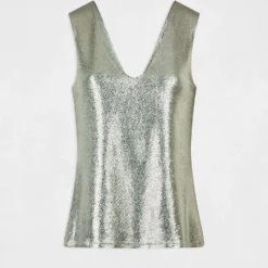 Débardeur Avec Fils Métallisés Bleu Femme 8 Débardeur Avec Fils Métallisés Bleu Femme -Morgandetoi Boutique debardeur avec fils metallises bleu femme vue3 32536300954230300