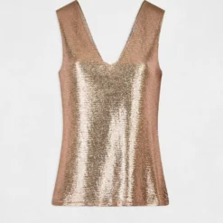 Débardeur Avec Fils Métallisés Rose Femme 8 Débardeur Avec Fils Métallisés Rose Femme -Morgandetoi Boutique debardeur avec fils metallises rose femme vue3 32536300954230503