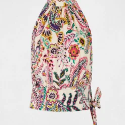 Débardeur Avec Noeud Imprimé Cachemire Multico Femme -Morgandetoi Boutique debardeur avec noeud imprime cachemire multico femme vue3 32536300962720900