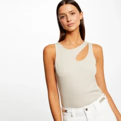 Débardeur Avec Ouverture épaule Ivoire Femme