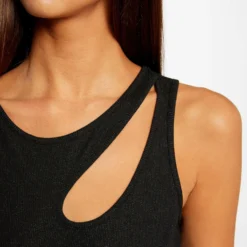 Débardeur Avec Ouverture épaule Noir Femme -Morgandetoi Boutique debardeur avec ouverture epaule noir femme vue4 32536300950650100