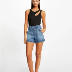 Débardeur Avec Ouverture épaule Noir Femme -Morgandetoi Boutique debardeur avec ouverture epaule noir femme vue5 32536300950650100