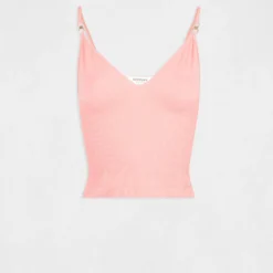 Débardeur Bretelles Fines à Col En V Corail Femme 8 Débardeur Bretelles Fines à Col En V Corail Femme -Morgandetoi Boutique debardeur bretelles fines a col en v corail femme vue3 32536300885760706