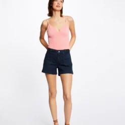 Débardeur Bretelles Fines à Col En V Corail Femme 7 Débardeur Bretelles Fines à Col En V Corail Femme -Morgandetoi Boutique debardeur bretelles fines a col en v corail femme vue5 32536300885760706