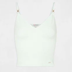 Débardeur Bretelles Fines à Col En V Vert Clair Femme 8 Débardeur Bretelles Fines à Col En V Vert Clair Femme -Morgandetoi Boutique debardeur bretelles fines a col en v vert clair femme vue3 32536300885760607
