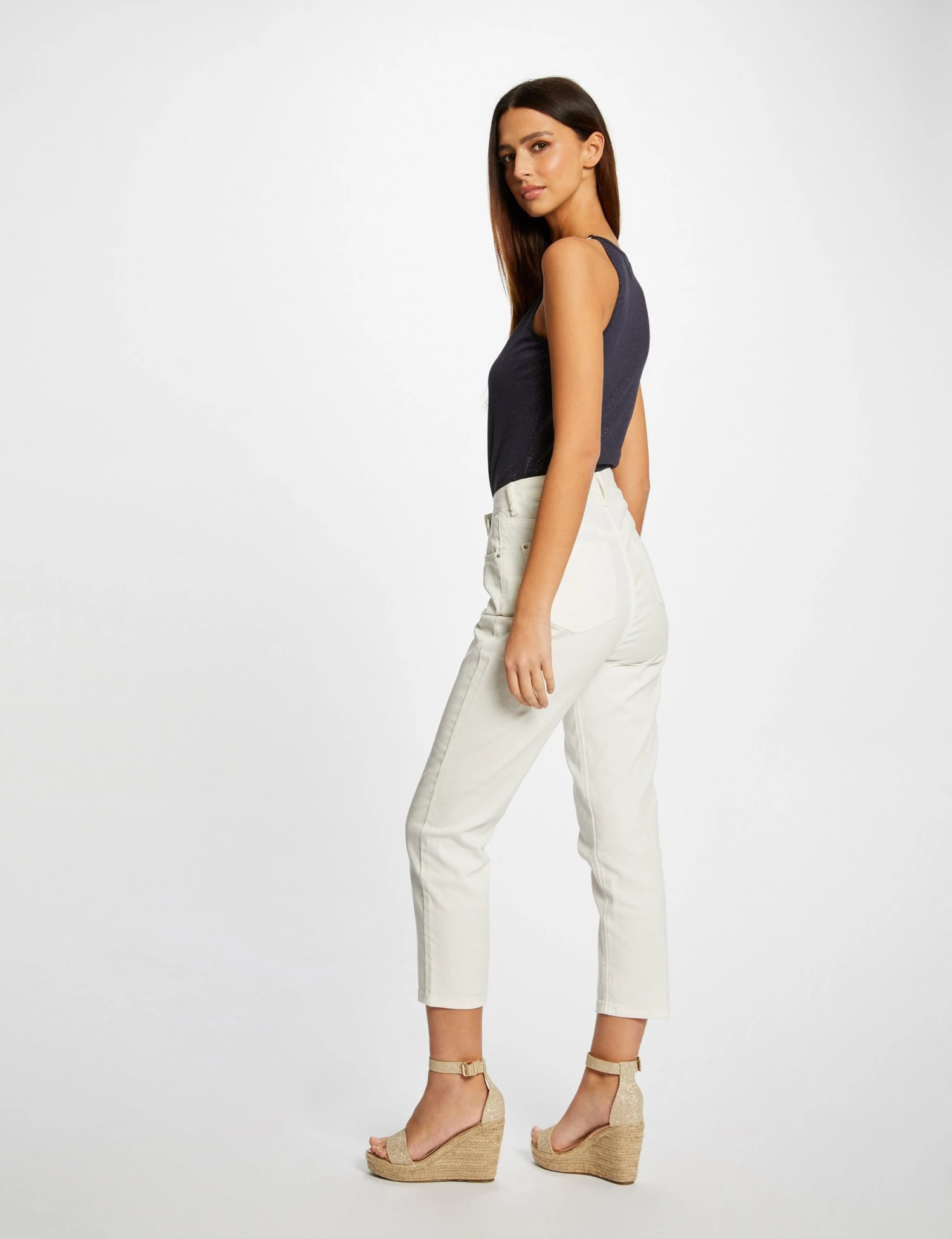 Débardeur Bretelles Fines Avec Chaînes Marine Femme 2 Débardeur Bretelles Fines Avec Chaînes Marine Femme – Image 2