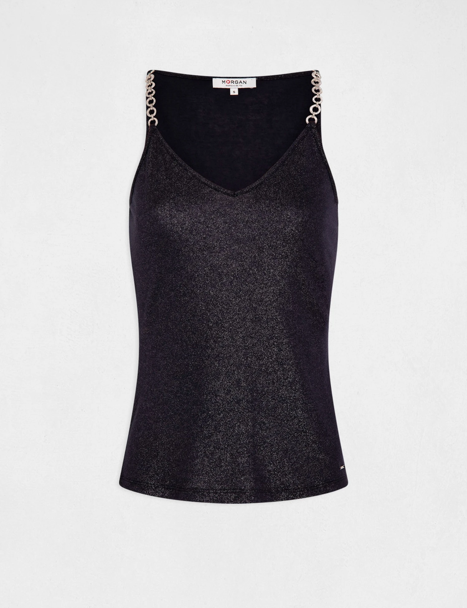 Débardeur Bretelles Fines Avec Chaînes Marine Femme 4 Débardeur Bretelles Fines Avec Chaînes Marine Femme – Image 4