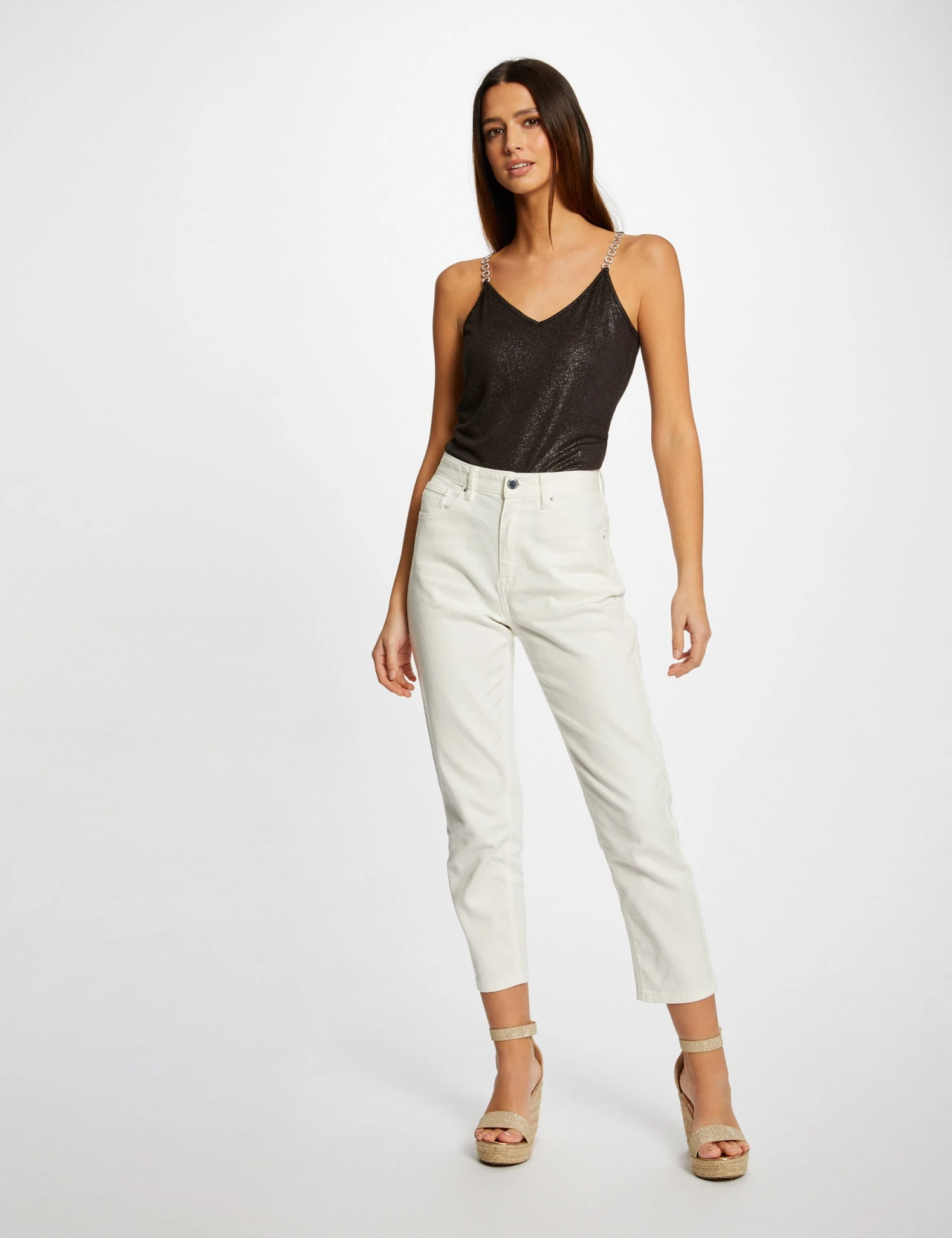 Débardeur Bretelles Fines Avec Chaînes Noir Femme 3 Débardeur Bretelles Fines Avec Chaînes Noir Femme – Image 3