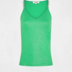 Débardeur Bretelles Fines Avec Chaînes Vert Femme -Morgandetoi Boutique debardeur bretelles fines avec chaines vert femme vue3 32536300939060600