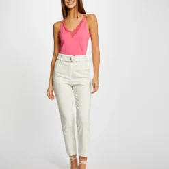 Débardeur Bretelles Fines Avec Dentelle Rose Femme -Morgandetoi Boutique debardeur bretelles fines avec dentelle rose femme vue5 32536300938490503