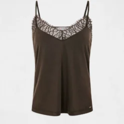 Débardeur Bretelles Fines Avec Dentelle Vert Kaki Femme 8 Débardeur Bretelles Fines Avec Dentelle Vert Kaki Femme -Morgandetoi Boutique debardeur bretelles fines avec dentelle vert kaki femme vue3 32536300885780716