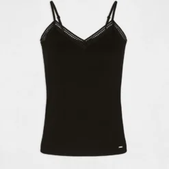 Débardeur Bretelles Fines Bande Dentelle Noir Femme -Morgandetoi Boutique debardeur bretelles fines bande dentelle noir femme vue3 32536300763600100