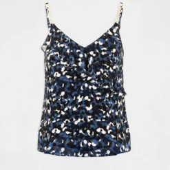 Débardeur Bretelles Fines Imprimé Bleu Femme -Morgandetoi Boutique debardeur bretelles fines imprime bleu femme vue3 32536300931430300