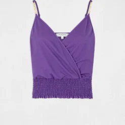 Débardeur Bretelles Fines Smocké Violet Fonce Femme 8 Débardeur Bretelles Fines Smocké Violet Fonce Femme -Morgandetoi Boutique debardeur bretelles fines smocke violet fonce femme vue3 32536300939130311