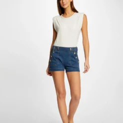 Débardeur Bretelles Larges à épaulettes Ecru Femme -Morgandetoi Boutique debardeur bretelles larges a epaulettes ecru femme vue5 32536300939170201