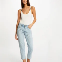 Débardeur Bretelles Larges à Ornements Ecru Femme -Morgandetoi Boutique debardeur bretelles larges a ornements ecru femme vue5 32536300941910201