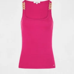 Débardeur Bretelles Larges Avec Chaînes Rose Fonce Femme -Morgandetoi Boutique debardeur bretelles larges avec chaines rose fonce femme vue3 32536300928640515