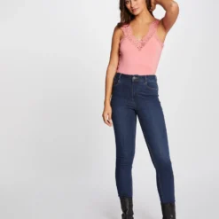 Débardeur Bretelles Larges Avec Dentelle Corail Femme -Morgandetoi Boutique debardeur bretelles larges avec dentelle corail femme vue5 32536300883940706