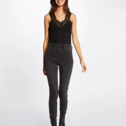 Débardeur Bretelles Larges Avec Dentelle Noir Femme -Morgandetoi Boutique debardeur bretelles larges avec dentelle noir femme vue5 32536300883940100