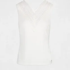 Débardeur Bretelles Larges Côtelé Ecru Femme -Morgandetoi Boutique debardeur bretelles larges cotele ecru femme vue3 32536300938700201