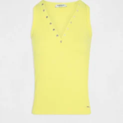 Débardeur Bretelles Larges Effet Côtelé Jaune Femme 8 Débardeur Bretelles Larges Effet Côtelé Jaune Femme -Morgandetoi Boutique debardeur bretelles larges effet cotele jaune femme vue3 32536300894360400