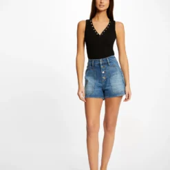 Débardeur Bretelles Larges Effet Côtelé Noir Femme -Morgandetoi Boutique debardeur bretelles larges effet cotele noir femme vue5 32536300894360100