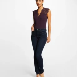 Débardeur Bretelles Larges En Dentelle Prune Femme -Morgandetoi Boutique debardeur bretelles larges en dentelle prune femme vue5 32536300823170505