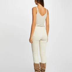 Débardeur Col En V Fils Métallisés Ivoire Femme -Morgandetoi Boutique debardeur col en v fils metallises ivoire femme vue2 32536300950640203