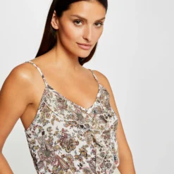 Débardeur Col En V Imprimé Cachemire Multico Femme